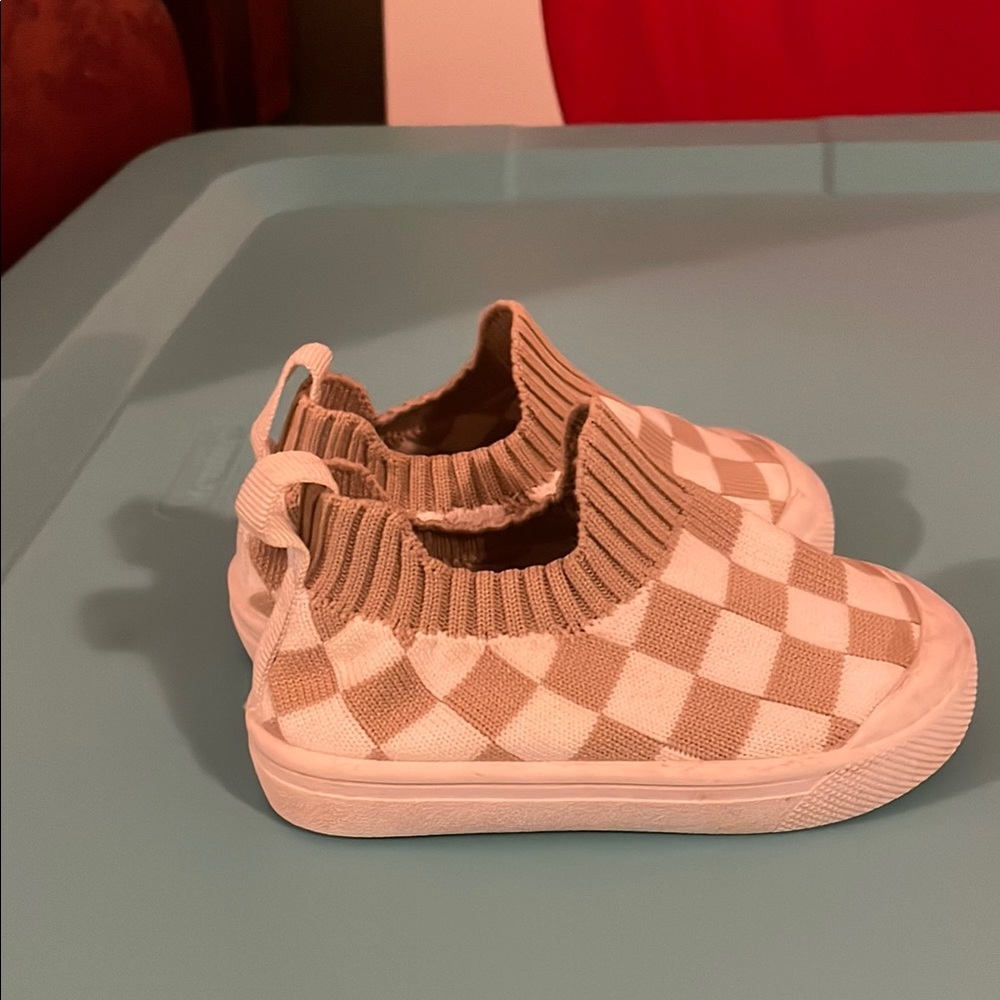 Stylish Tan and White Kids Slip-On Shoes